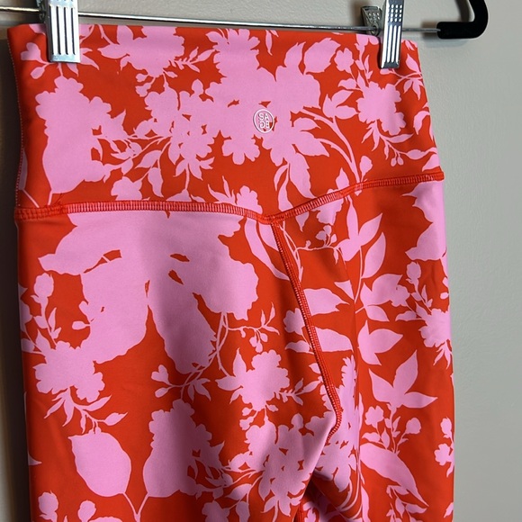 Sage Collective Floral Orange Pink Athletic Leggings Small Nordstrom - Picture 3 of 4
